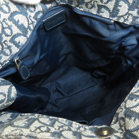 Christian Dior Trotter Tote Bag Canvas Leather Navy - Picture 5 of 9